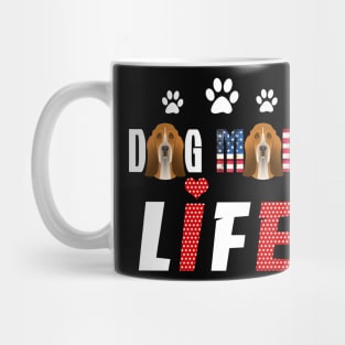 Basset Hound Mom Life Patriotic America 4Th Of July Mug